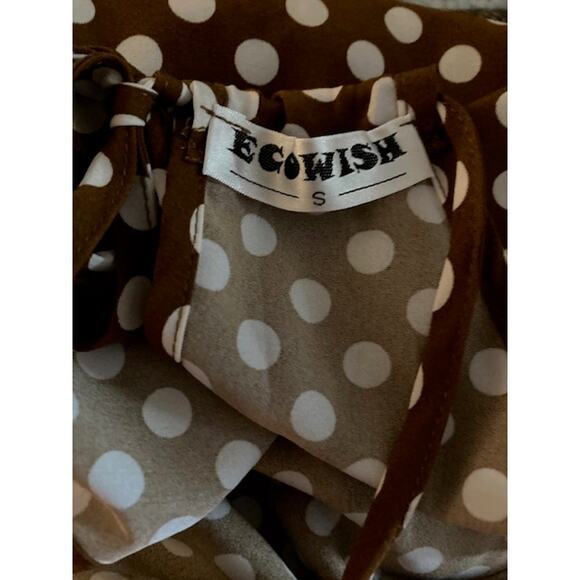 Brown Polka Dot Halter Dress - Ecowish - Size SM - Picture 8 of 8